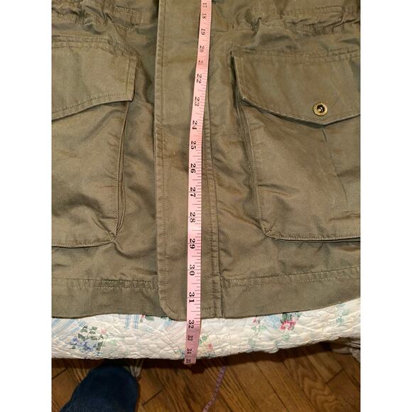 VINTAGE L.L. BEAN OLIVE HUNTING JACKET FIELD COAT W/ HIDDEN HOOD L - Picture 10 of 13